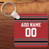 Porte-clés Équipe Jersey avec nom et numéro personnalisés (Recto)