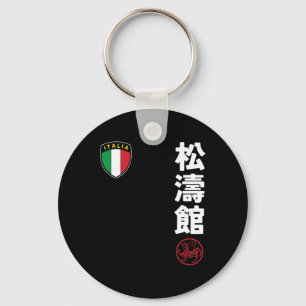 Porte-clés Équipe Karaté Shotokan Italie Drapeau Kanji Mar ja