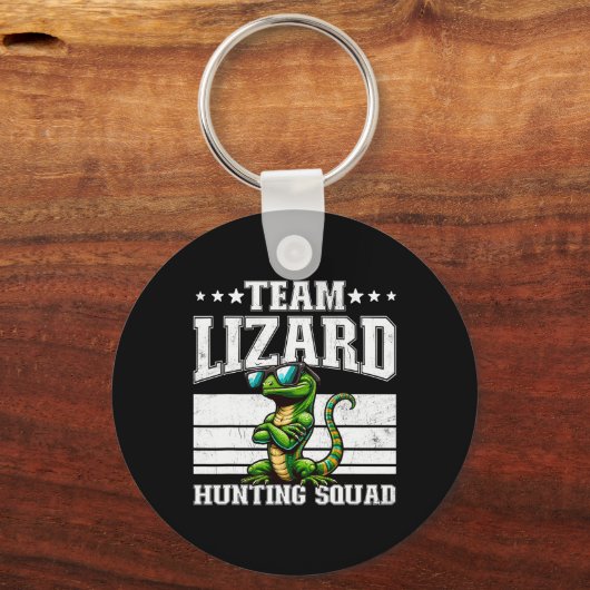 Porte-clés Équipe Lizard Hunter Squad Funny Retro Gecko Lizar (Recto)