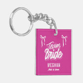 Porte-clés Équipe Mariée Coquette Bow Bridesmaid Cadeau (Devant gauche)