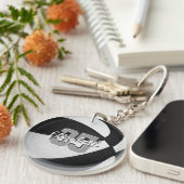 Porte-clés équipe noir blanc couleurs filles garçons basket (Devant droit)