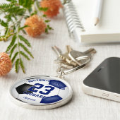 Porte-clés équipe noire bleu couleurs garçons filles soccer (Côté)