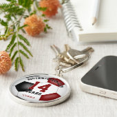 Porte-clés équipe noire de maroon couleurs cadeaux d'athlète (Côté)