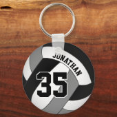 Porte-clés équipe noire grise couleurs volley-ball garçon cou (Verso)