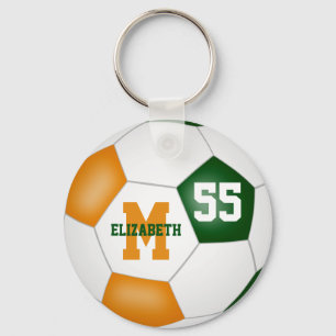 Porte-clés équipe orange verte couleurs filles garçons footba