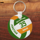 Porte-clés équipe orange verte couleurs garçons filles volley (Recto)