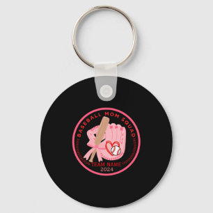 Porte-clés Équipe personnalisée de maman de baseball Nom d'éq