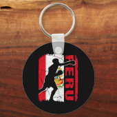 Porte-clés Équipe péruvienne de boxe Pérou Drapeau Gants de b (Recto)