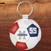 Porte-clés équipe rouge blanc bleu couleurs garçons filles ba (Verso)