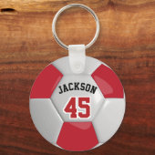 Porte-clés Équipe Rouge et Blanc Soccer ⚽ Porte - clé Ball (Recto)
