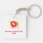 Porte-clés Equipe rouge garçon défensive de soccer personnali (Dos)
