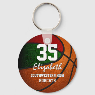 Porte-clés Équipe rouge verte couleurs filles garçons basket