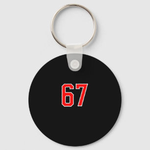 Porte-clés Équipe sportive blanche rouge numéro #67 Swea 