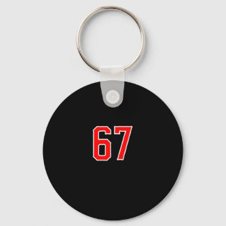 Porte-clés Équipe sportive blanche rouge numéro #67 Swea