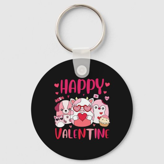 Porte-clés Équipe Squish Cadeaux Heureux de la Saint-Valentin (Recto)
