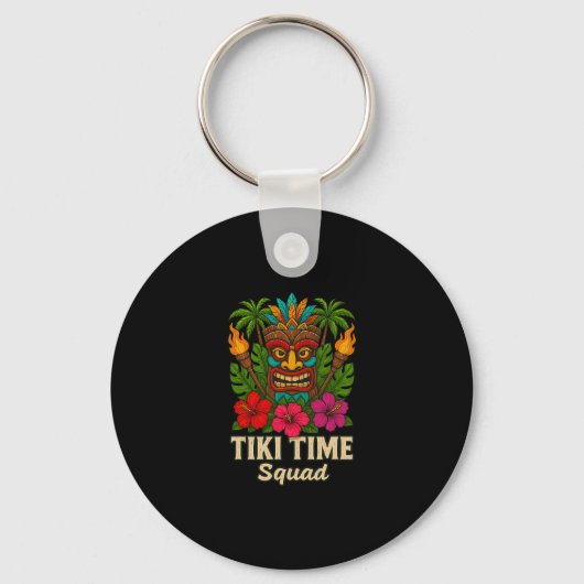Porte-clés Équipe Tiki Time Soirée Tropicale Hawaïenne (Recto)