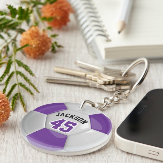 Porte-clés Équipe violette et blanche ⚽ balle (Devant droit)