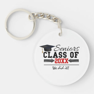 Porte-clés Équipement de graduation noir et rouge