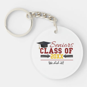 Porte-clés Équipement de graduation rouge et jaune