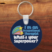 Porte-clés Ergothérapie Superhero Cute Blue OT (Recto)