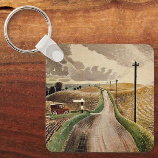Porte-clés Eric Ravilious--Paysage du Wiltshire,  (Recto)