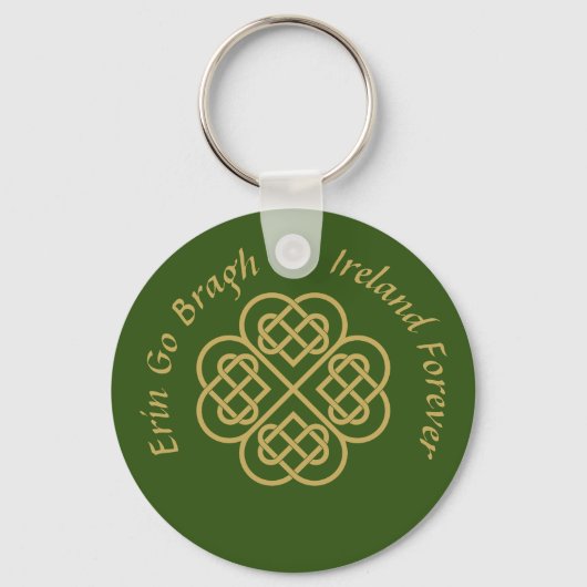 Porte-clés Erin Go Bragh Gold Celtic Shamrock (Recto)