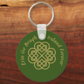 Porte-clés Erin Go Bragh Gold Celtic Shamrock (Recto)