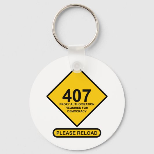 Porte-clés Erreur 407 : Authentification par proxy de démocra (Recto)