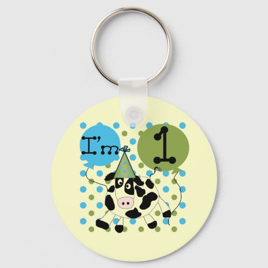 Porte-clés Ęrs T-shirts et cadeaux d'anniversaire de vache bl (Recto)