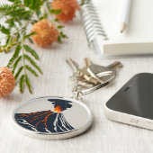 Porte-clés Éruption de l'illustration de l'art moderne du vol (Côté)