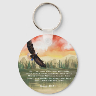 Porte-clés Ésaïe 40:31 La Bible Verse Mont sur les ailes