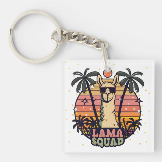 Porte-clés Escadron de Llama Vintage cool (Devant)