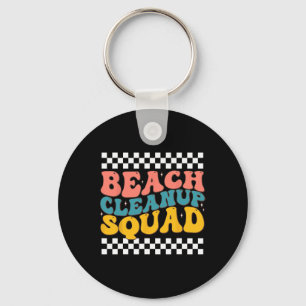 Porte-clés Escadron De Nettoyage De Plage Design Rétro Super