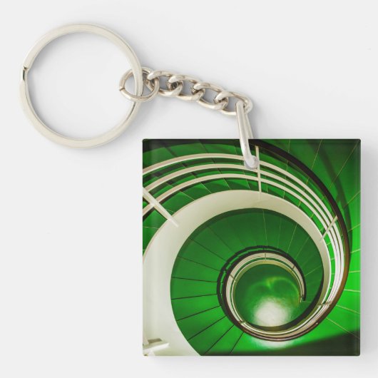 Porte-clés Escalier vert circulaire (Devant)