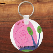 Porte-clés Escargot de caricature rose (Recto)