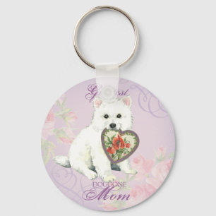 Porte-clés Eskie Heart Mom