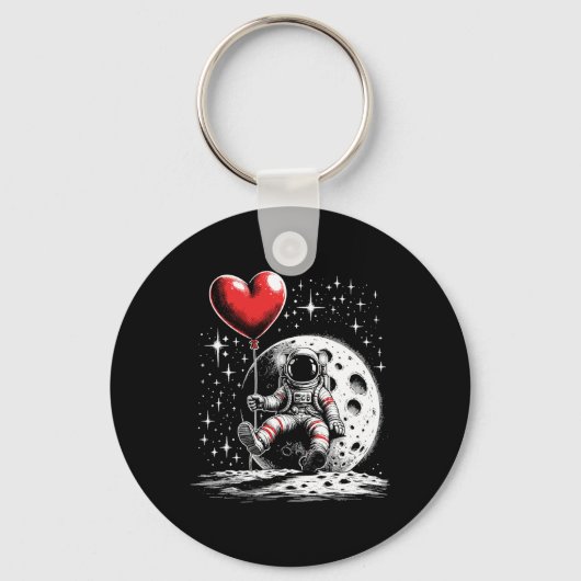 Porte-clés Espace Astronaute Cœur Bylloon Saint-Valentin (Recto)