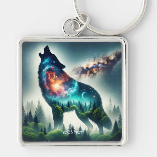 Porte-clés Espace forestier Imaginaire loup mignon (Devant)