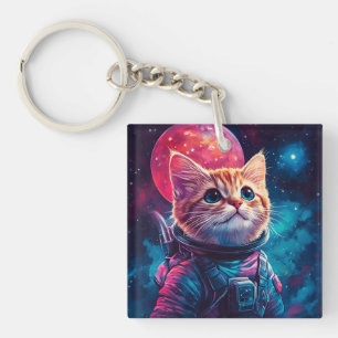 Porte-clés Espace rose astronaute