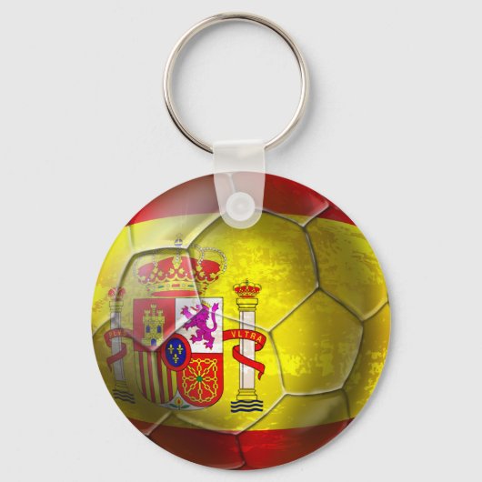 Porte-clés Espagne Soccer Grunge ball drapeau espagnol (Recto)