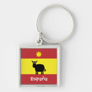 Porte-clés Espagnol mignon Taureau, Sun et drapeau