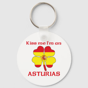 Porte-clés Espagnol personnalisé Kiss Me Je suis Asturies
