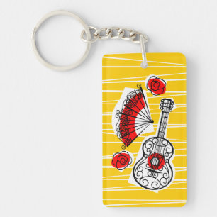 Porte-clés Espagnol Souvenirs Texte porte - clé rectangle acr