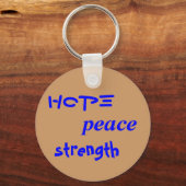 Porte-clés "Espoir, paix, force" Porte - clé (Recto)