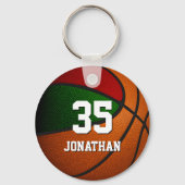 Porte-clés esprit de l'équipe de basket-ball vert rouge idées (Recto)