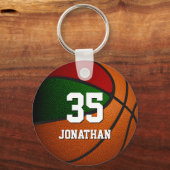 Porte-clés esprit de l'équipe de basket-ball vert rouge idées (Recto)