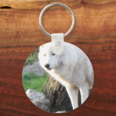 Porte-clés Esprit de loup albinos blanc - Cadeaux theriens (Recto)