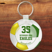 Porte-clés esprit d'équipe de football enfant jaune vert (Recto)