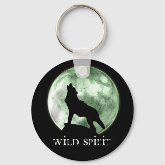 Porte-clés "Esprit sauvage" Howling Wolf (Vert)
