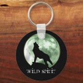 Porte-clés "Esprit sauvage" Howling Wolf (Vert) (Recto)